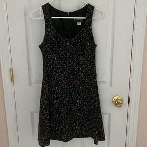 Nicole Miller silk Christmas lights little black dress